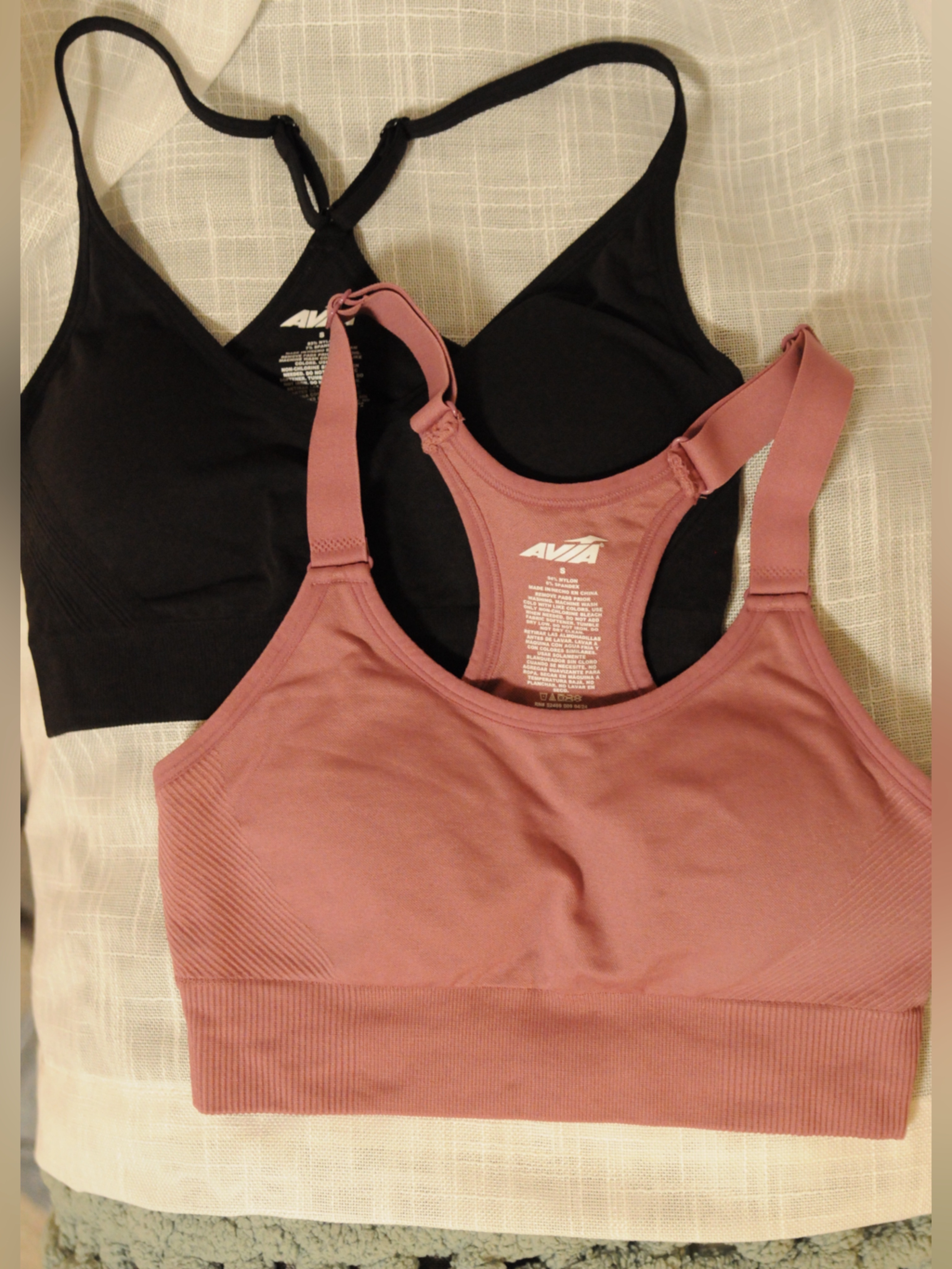 2-In-1: Pink And Black Adjustable Sports Bras